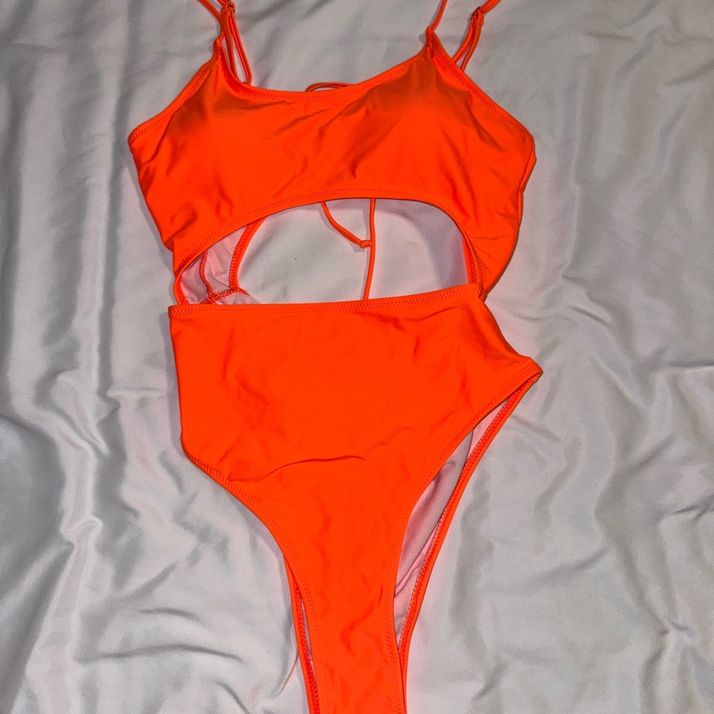 Vibrant Orange One Piece Swimsuit